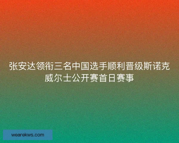 张安达领衔三名中国选手顺利晋级斯诺克威尔士公开赛首日赛事